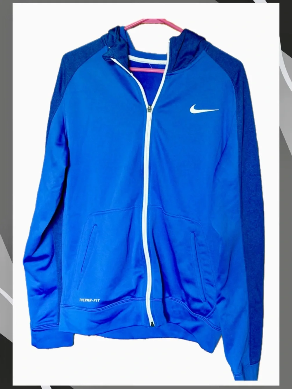Nike Elite Therma-Fit Blue athletic Full-Zip Hooded Performance Jacket
